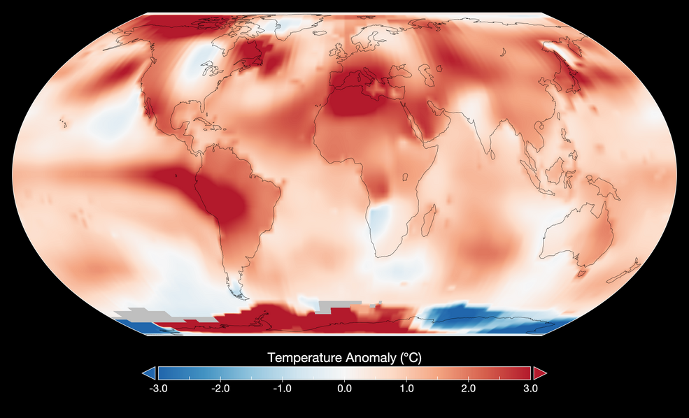Global temperature anomalies for July 2023